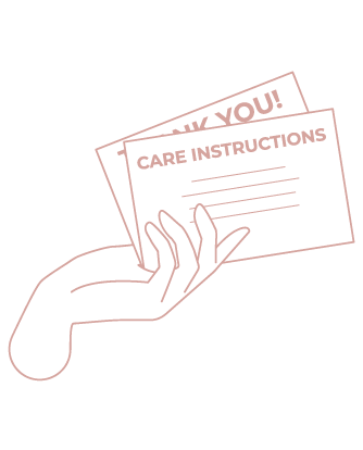 Hand Holding Care Instruction Cards Illustration