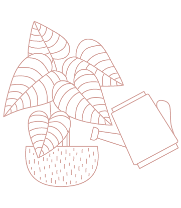 Plant And Watering Can Illustration